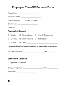 sample employee timeoff vacation request form  eforms employee vacation request form template doc