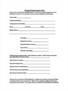 sample free 6 event inquiry forms in pdf sales enquiry form template pdf