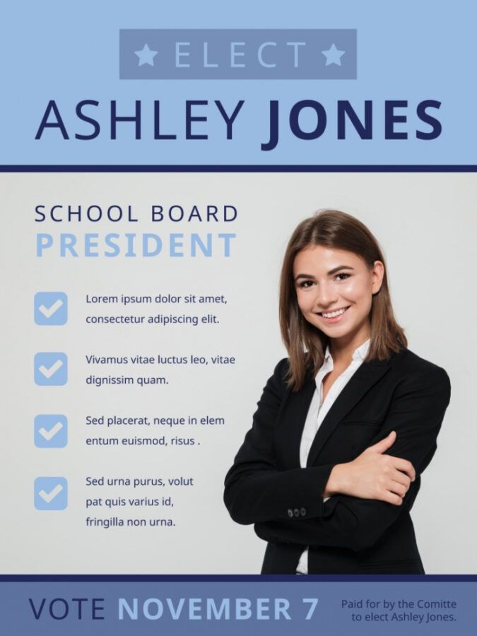 Sample School Board Campaign Poster Template Mycreativeshop