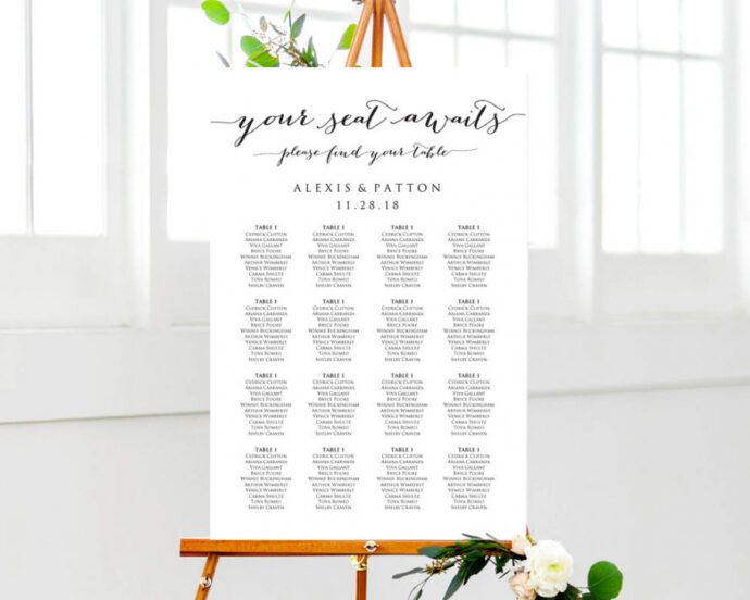 Sample Seating Plan Templates Wedding Reception Seating Chart Poster Template Sample