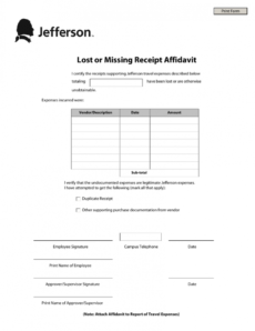 sample template missing receipt form template lost receipt form missing receipt form template example