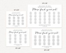 wedding seating chart poster template ~ addictionary wedding reception seating chart poster template doc