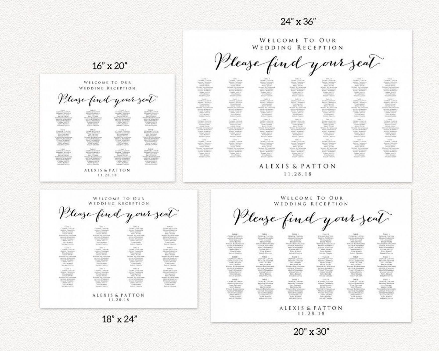 wedding seating chart poster template ~ addictionary wedding reception seating chart poster template doc