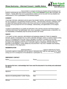 boot camp waiver form template  fill out and sign printable pdf template   signnow fitness waiver form template example