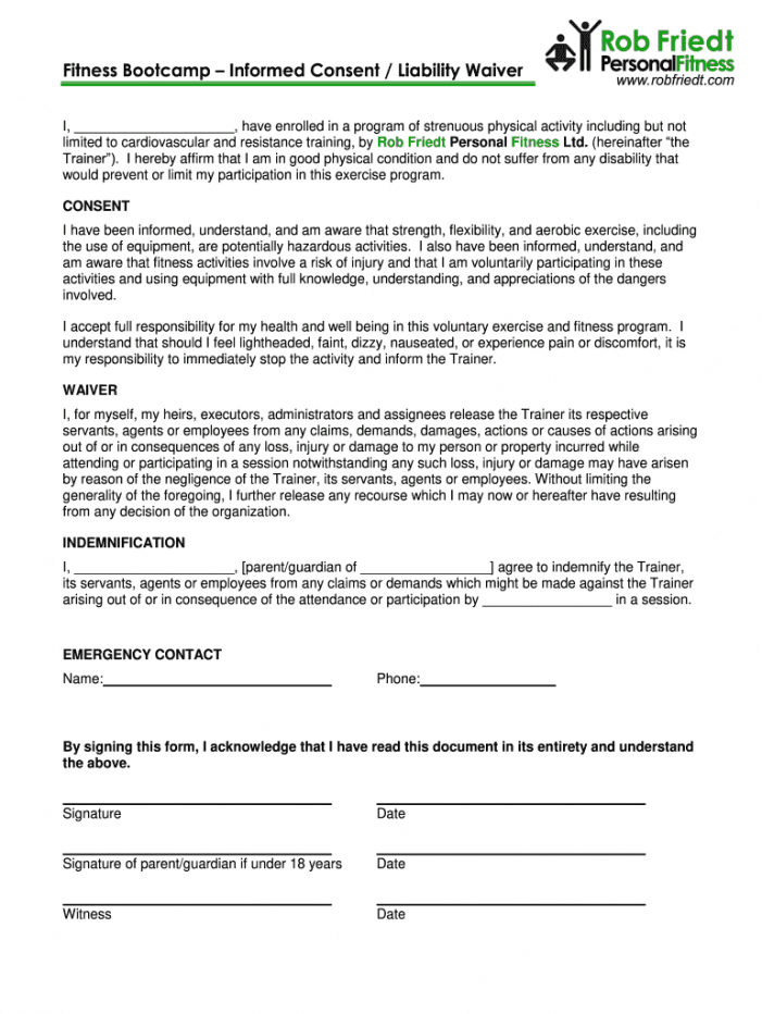 Boot Camp Waiver Form Template Fill Out And Sign Printable Pdf Template 