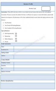 business profile form  sample forms company details form template sample