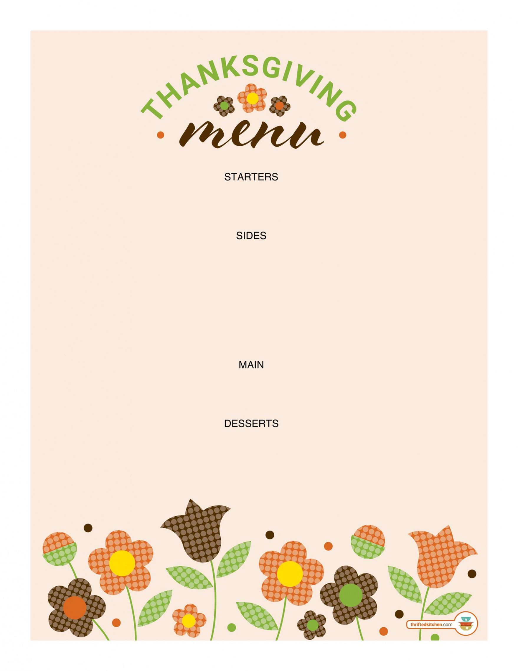 Editable 35 Awesome Thanksgiving Menu Templates ᐅ Templatelab ...