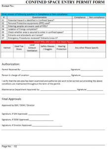 editable confined space entry permit form confined space entry form template pdf