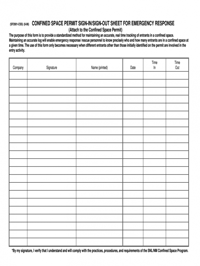 Editable Confined Space Log In Sheet Fill Out And Sign Printable Pdf Template Signnow Confined ...