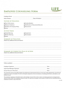 editable employee counseling form  2 free templates in pdf word employee counseling form template sample