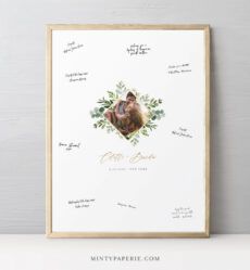 editable guestbook alternative poster greenery wedding photo guest wedding guest book poster template sample