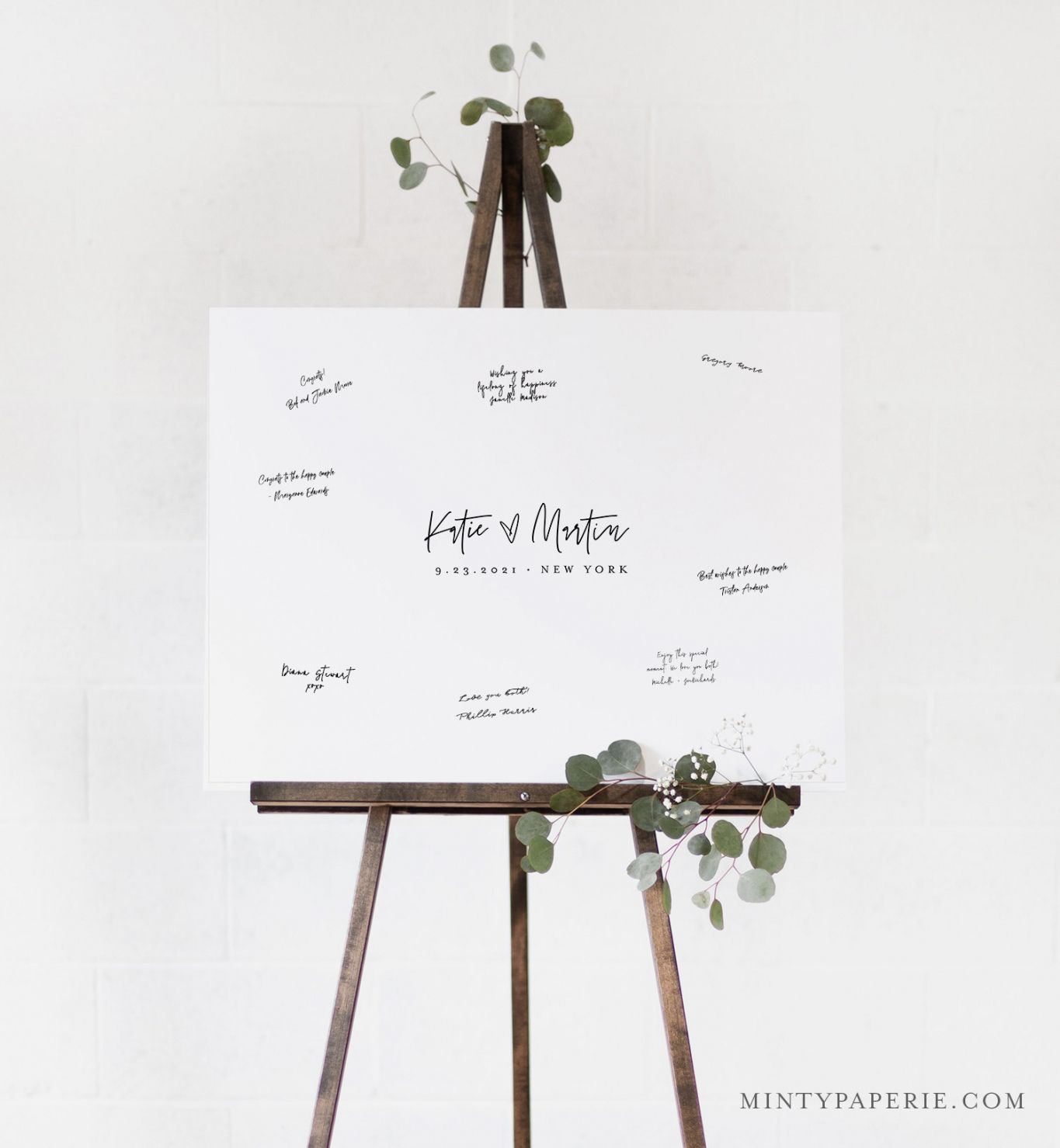 editable guestbook alternative poster minimalist wedding guest book wedding guest book poster template sample