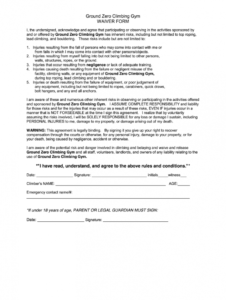 editable gym waiver form  fill online printable fillable blank fitness waiver form template pdf