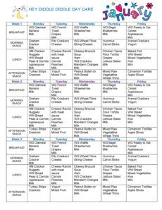 editable monthly child care menu templates jandec child care menu template