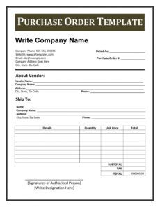 editable purchase order form template ~ addictionary company details form template example