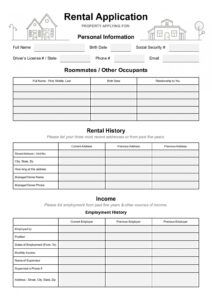 editable simple rental application form 2021  pdf word template home rental application form template doc