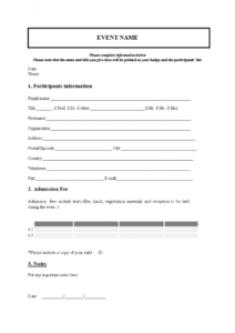 editable template conference registration form template conference meeting registration form template pdf