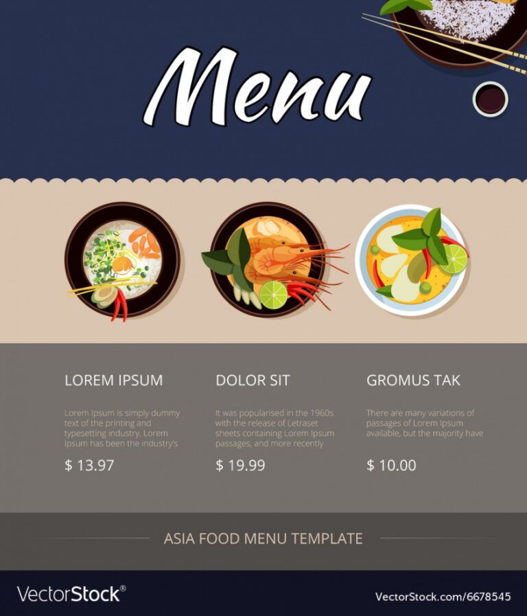 Editable Menu Templates Free