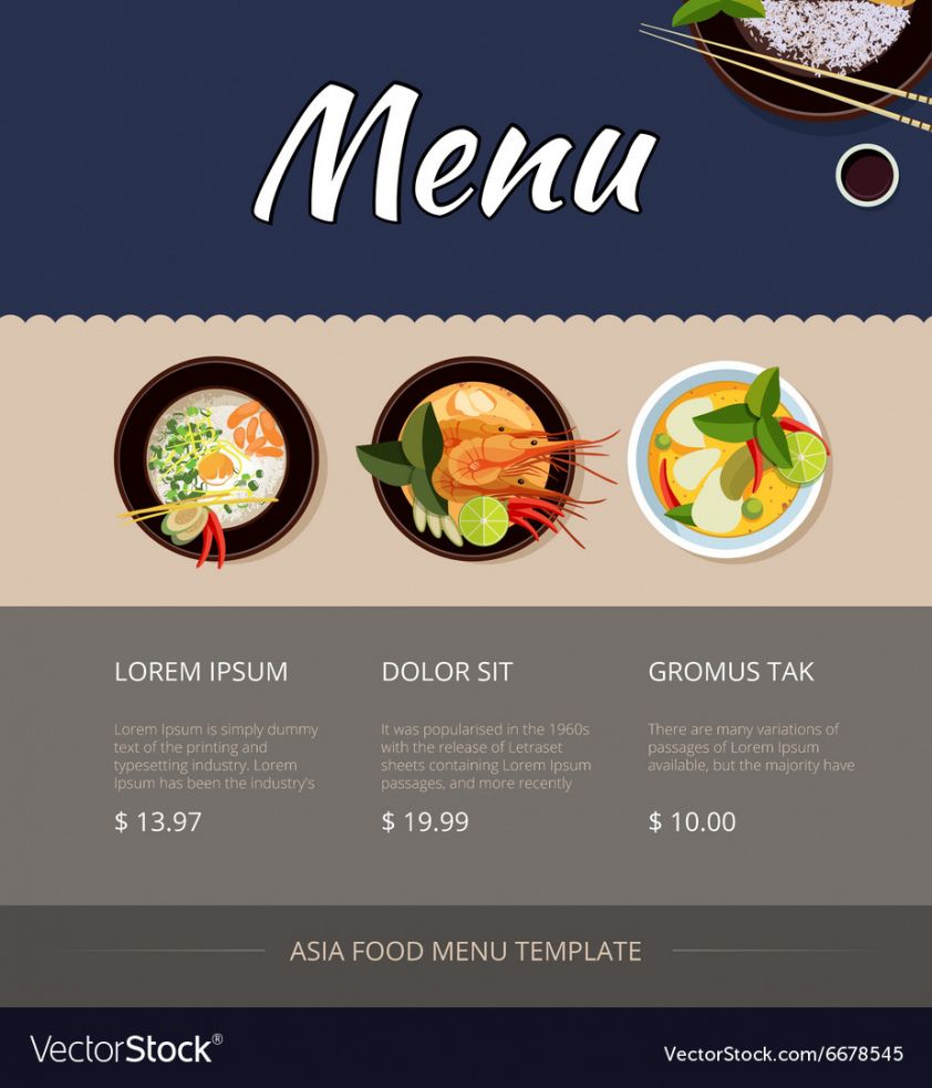editable thai food menu template design royalty free vector image thai restaurant menu template pdf