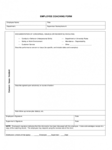employee coaching form  1 free templates in pdf word employee coaching form template pdf