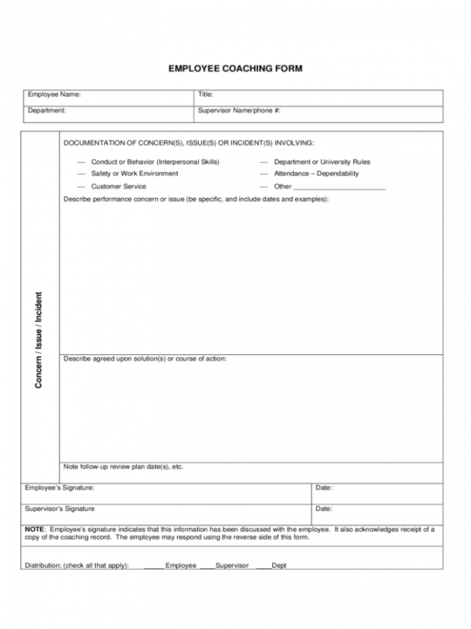 Employee Coaching Form 1 Free Templates In Pdf Word Employee Coaching ...