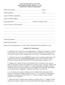 free 44 printable community service forms ms word ᐅ templatelab school volunteer form template doc