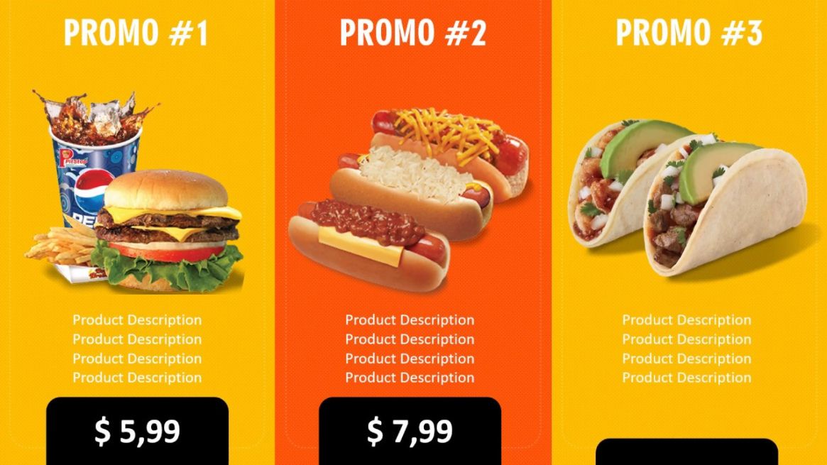 free digital signage powerpoint template  food and restaurant 2 digital menu  board digital menu boards template word