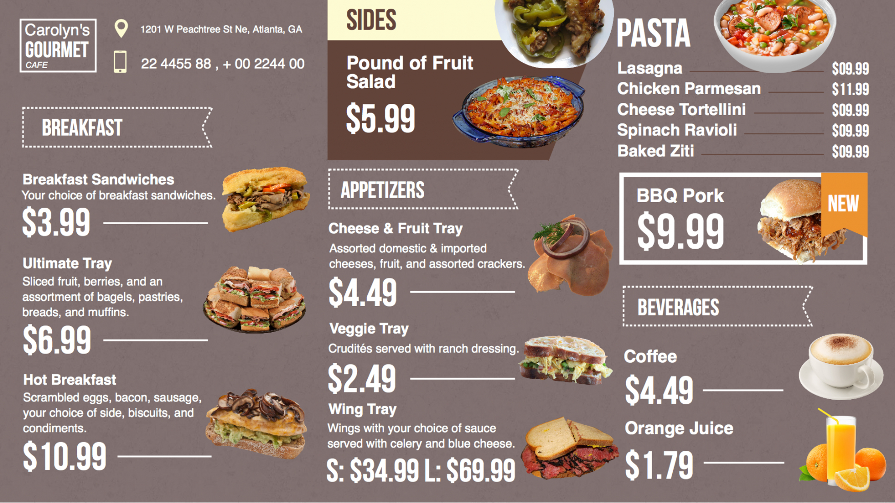 Free Digital Menu Board Template