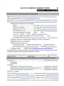 free free 31 leave request forms in pdf  ms word  excel medical leave of absence form template doc