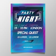 free music festival poster template colorful night club party nightclub poster template example