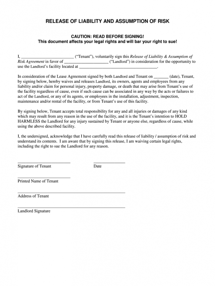 free release of liability form  fill out and sign printable pdf template   signnow injury liability release form template example