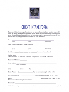 printable counseling intake form  fill out and sign printable pdf template  signnow counseling client intake form template pdf