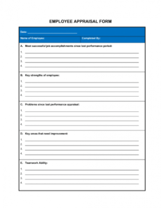 printable employee appraisal form template businessinabox™ employee appraisal form template
