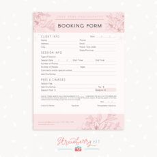 printable floral client booking form template for photographers party booking form template excel