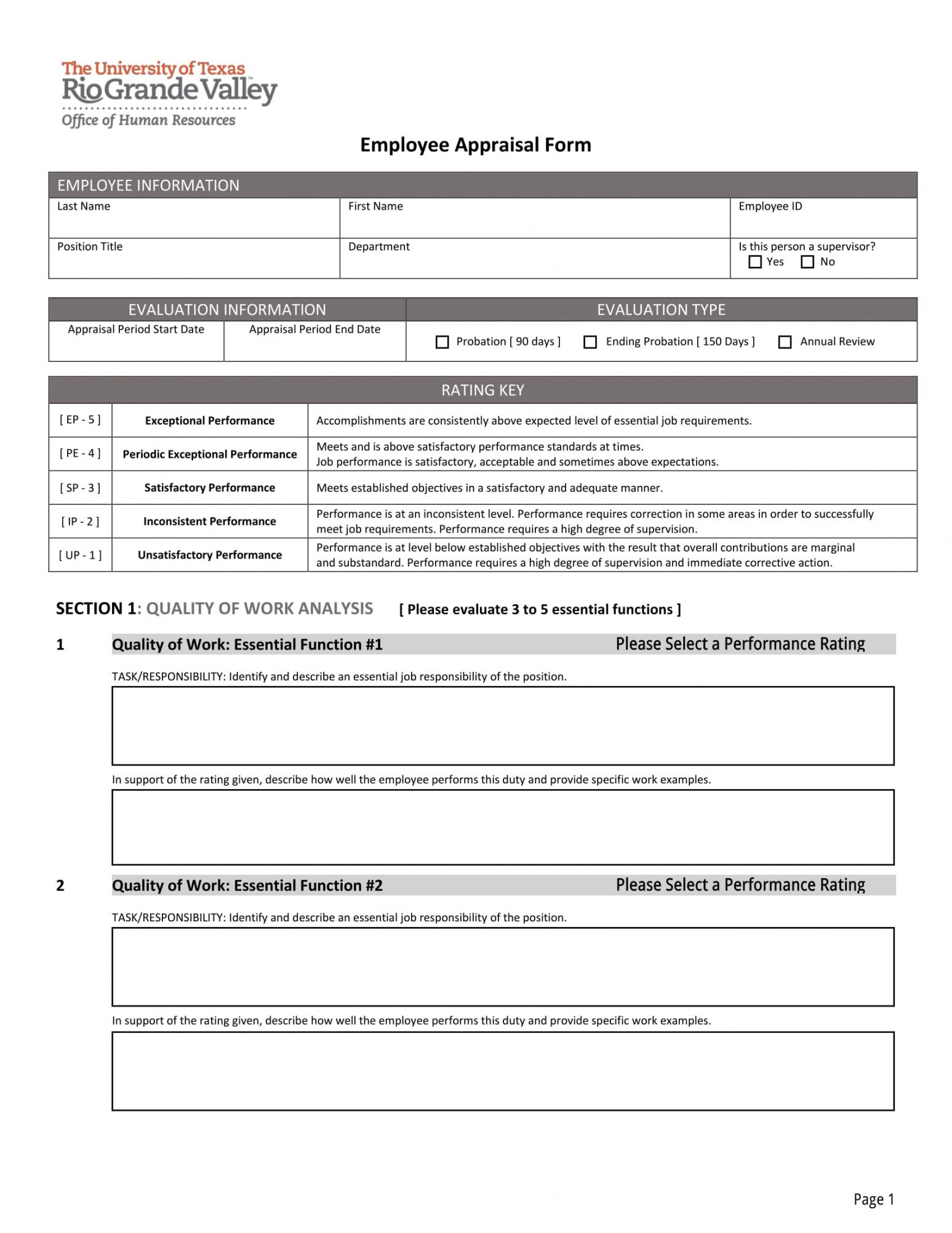 Printable Free 14 Employee Appraisal Forms In Pdf Excel Ms Word
