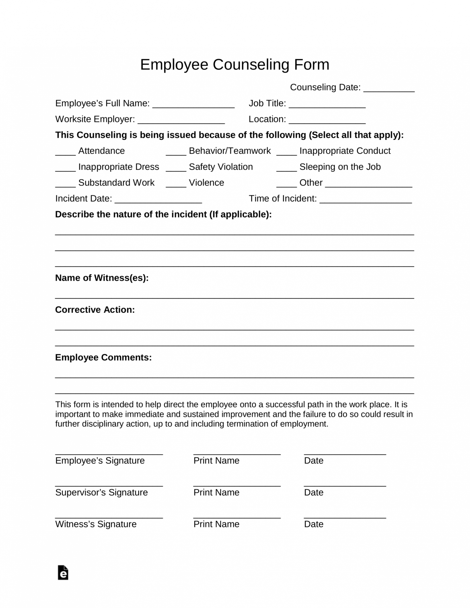 printable-free-employee-counseling-form-pdf-word-eforms-employee