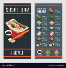 printable japanese restaurant menu template royalty free vector image sushi menu template sample