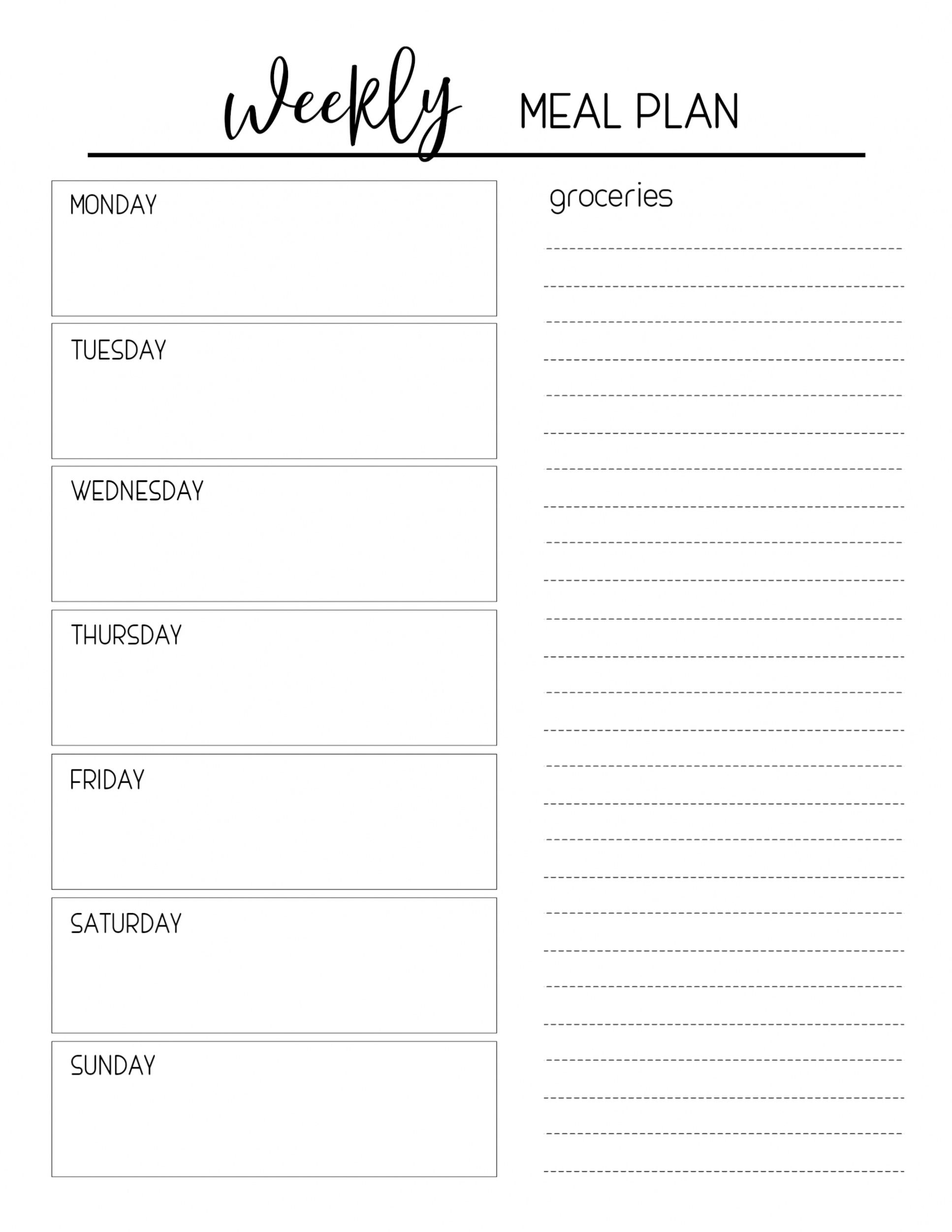 printable meal planning template  paper trail design meal menu template