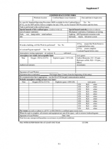 sample blank confined space form  fill online printable fillable confined space entry form template pdf