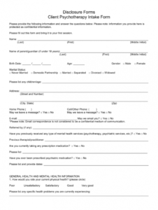 sample client consent form  fill online printable fillable counseling client intake form template sample