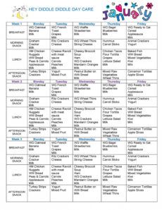 sample editable monthly child care menu templates jandec monthly food menu template sample