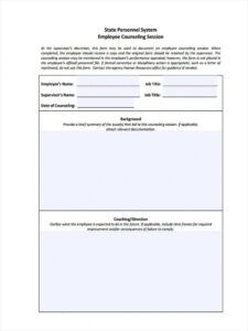 sample free 8 employee counseling forms in pdf employee coaching form template sample