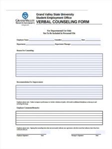 sample free 8 employee counseling forms in pdf employee counseling form template example