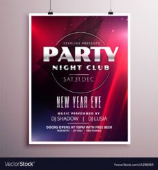 sample nightclub party flyer template design with event vector image nightclub poster template sample