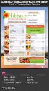 caribbean restaurant takeout menu templategodserv carry out menu template