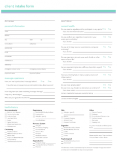 client intake form download printable pdf  templateroller facial client intake form template doc