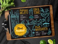 cocktail bar menubarcelonadesignshop on dribbble snack bar menu template excel