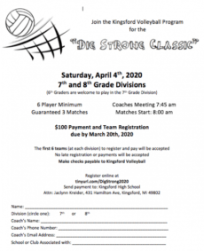 dig strong classic  mrs kreider volleyball registration form template doc