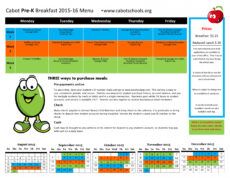 editable cabot public schools elementary school lunch menu template doc