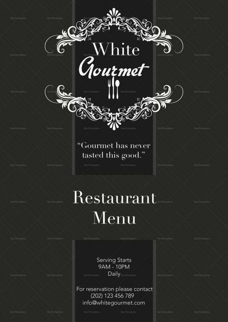 Sample Menu Design Templates